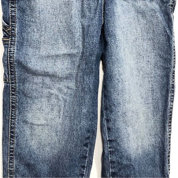 OshKosh B’Gosh Denim Overalls Boys Size 4 Red White Blue Striped Straps USA - Picture 5 of 12